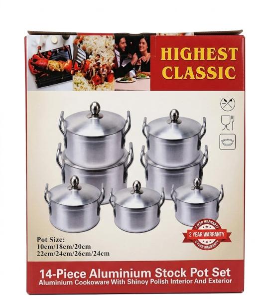 Highest Classic 14-Piece Aluminium Stock Pot Set